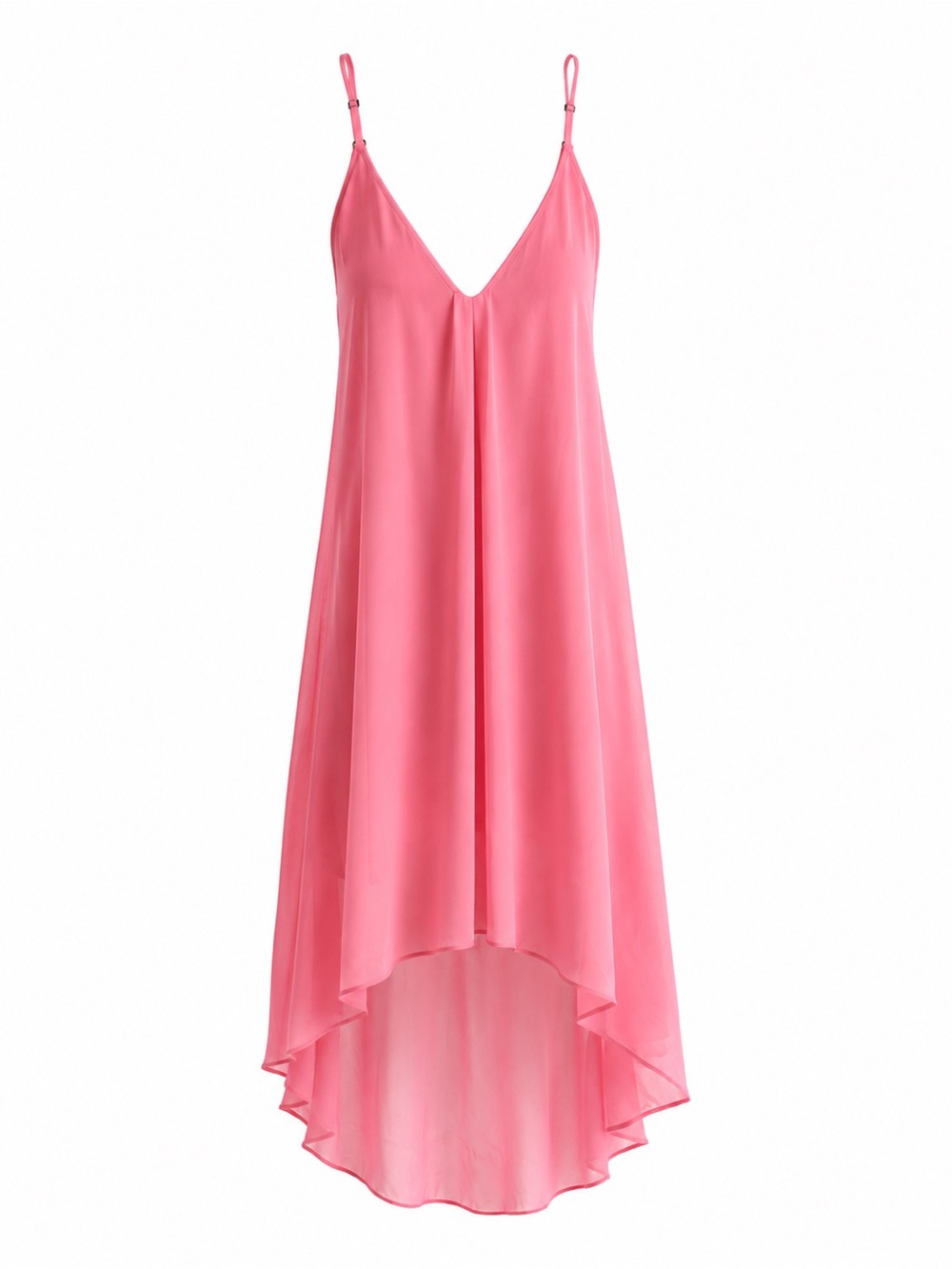 Alice + Olivia Coral Pink Spaghetti Strap High-Low Maxi Dress - Picture 2 of 5